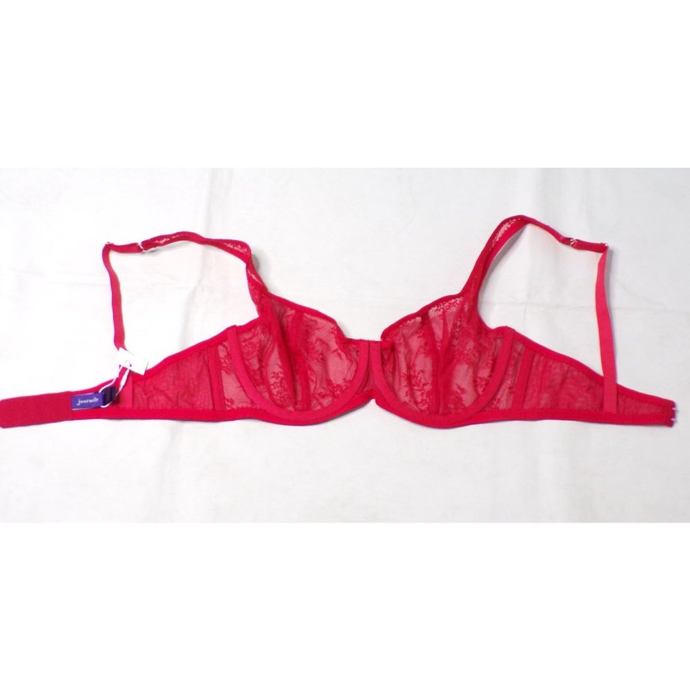 JOURNELLE Romy Demi Sheer Lace Underwire Bra Red 36D NEW - Picture 10 of 10